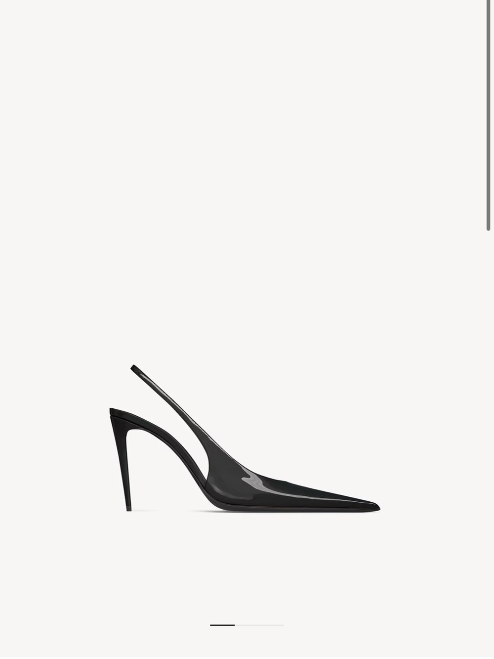 Yves Saint Laurent Black Patent Slingback Pointed-Toe Stiletto